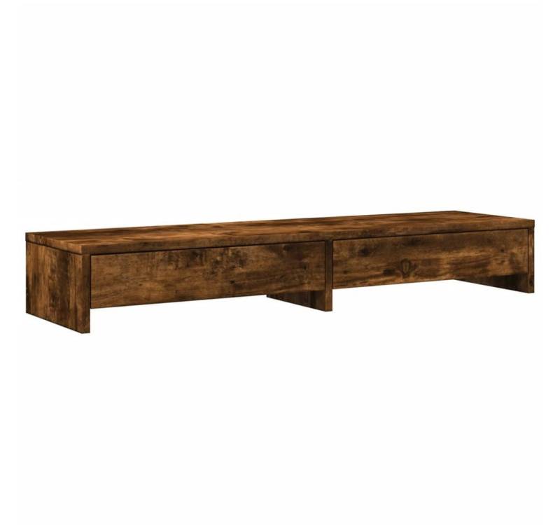 vidaXL Computertisch Monitorständer mit Schubladen Räuchereiche 100x27x15 cm von vidaXL