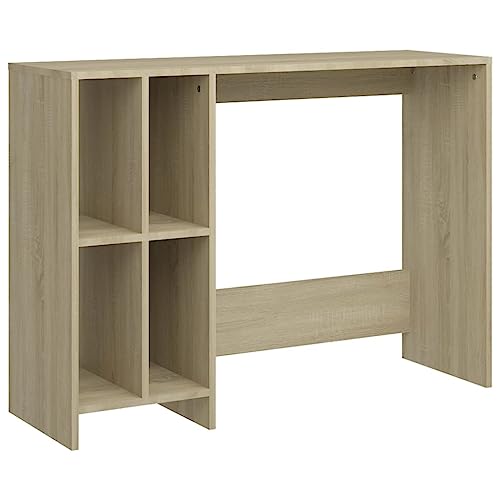 vidaXL Computertisch mit 4 Regalböden Schreibtisch Bürotisch PC Tisch Arbeitstisch Laptoptisch Arbeitszimmer Sonoma-Eiche 102,5x35x75cm Holzwerkstoff von vidaXL