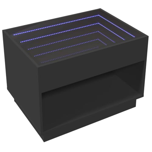 vidaXL Couchtisch, Beistelltisch mit Infinity-LED, Kaffeetisch Sofatisch für Wohnzimmer, Wohnzimmertisch mit Stauraum, Schwarz Holzwerkstoff Glas vidaXL Couchtisch, Beistelltisch mit Infinity-LED, Kaffeetisch Sofatisch für Wohnzimmer, Wohnzimmertisch mit Stauraum, Schwarz Holzwerkstoff Glas von vidaXL