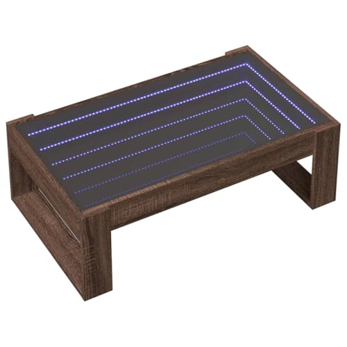 vidaXL Couchtisch, Beistelltisch mit Infinity-LED, Sofatisch Kaffeetisch für Wohnzimmer, Teetisch Wohnzimmertisch, Braun Eichen-Optik Holzwerkstoff Glas vidaXL Couchtisch, Beistelltisch mit Infinity-LED, Sofatisch Kaffeetisch für Wohnzimmer, Teetisch Wohnzimmertisch, Braun Eichen-Optik Holzwerkstoff Glas von vidaXL