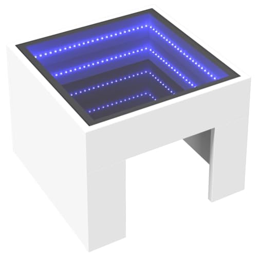 vidaXL Couchtisch, Beistelltisch mit Infinity-LED, Sofatisch Kaffeetisch für Wohnzimmer, Teetisch Wohnzimmertisch, Weiß Holzwerkstoff Glas vidaXL Couchtisch, Beistelltisch mit Infinity-LED, Sofatisch Kaffeetisch für Wohnzimmer, Teetisch Wohnzimmertisch, Weiß Holzwerkstoff Glas von vidaXL