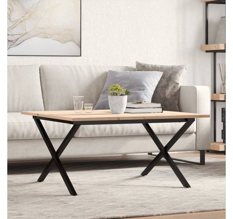 vidaXL Couchtisch, Couchtisch X-Gestell 80x80x45cm Massivholz Kiefer und Gusseisen von vidaXL