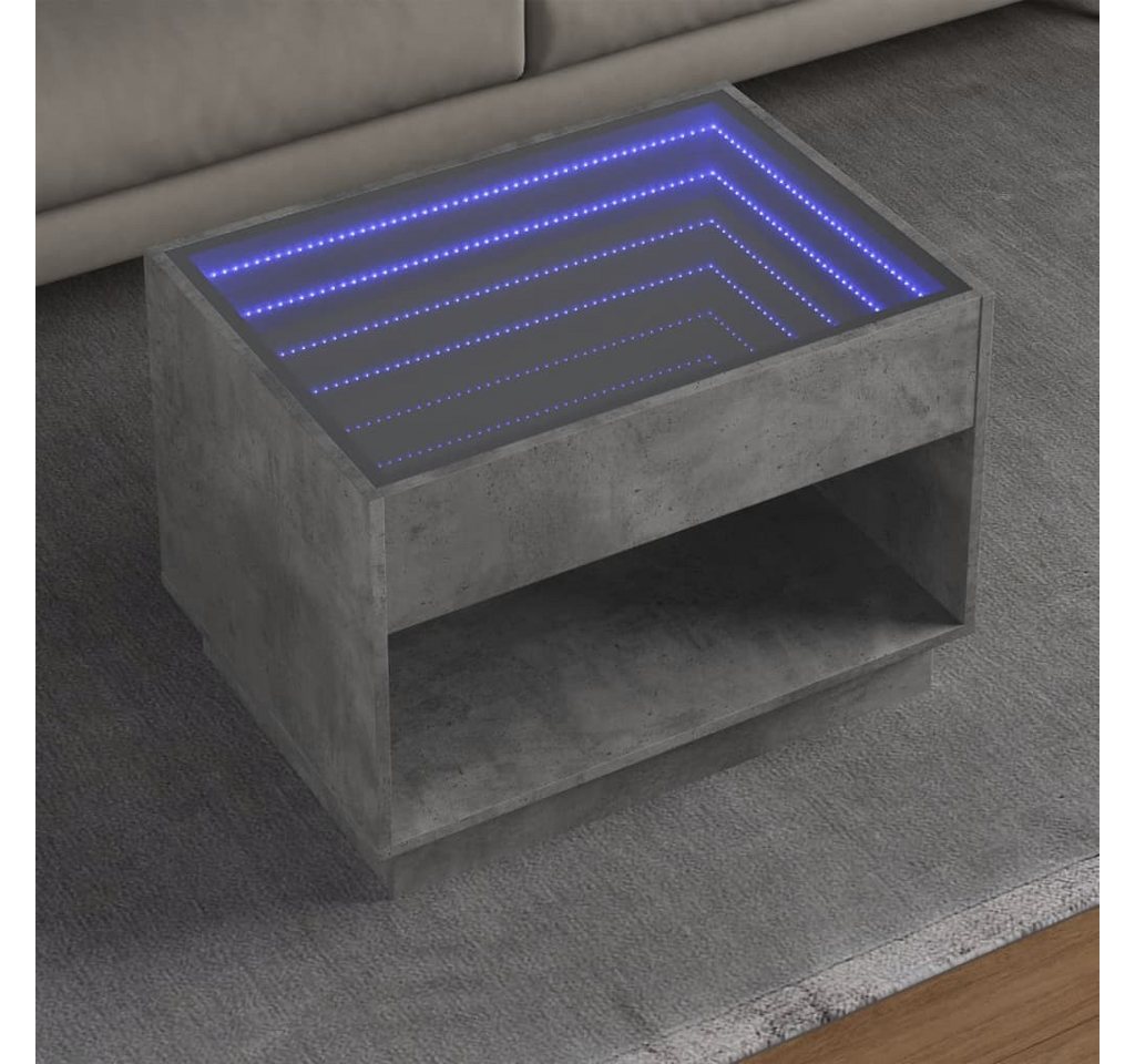 vidaXL Couchtisch, Couchtisch mit Infinity-LED Betongrau 70x50x50 cm von vidaXL