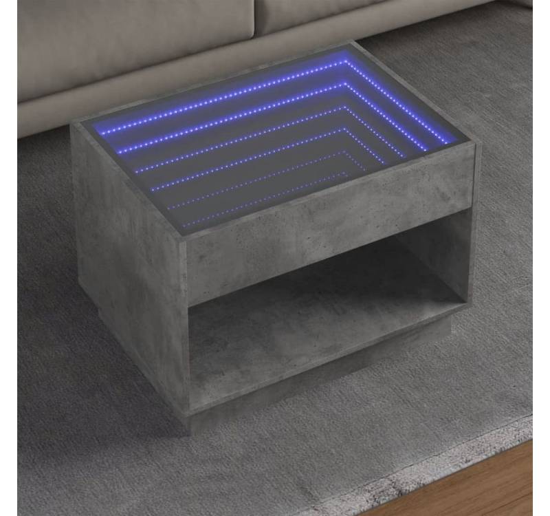 vidaXL Couchtisch, Couchtisch mit Infinity-LED Betongrau 70x50x50 cm von vidaXL