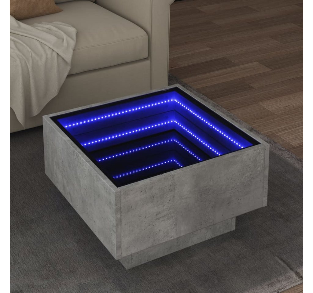 vidaXL Couchtisch, LED-Couchtisch Betongrau 50x50x30 cm Holzwerkstoff von vidaXL