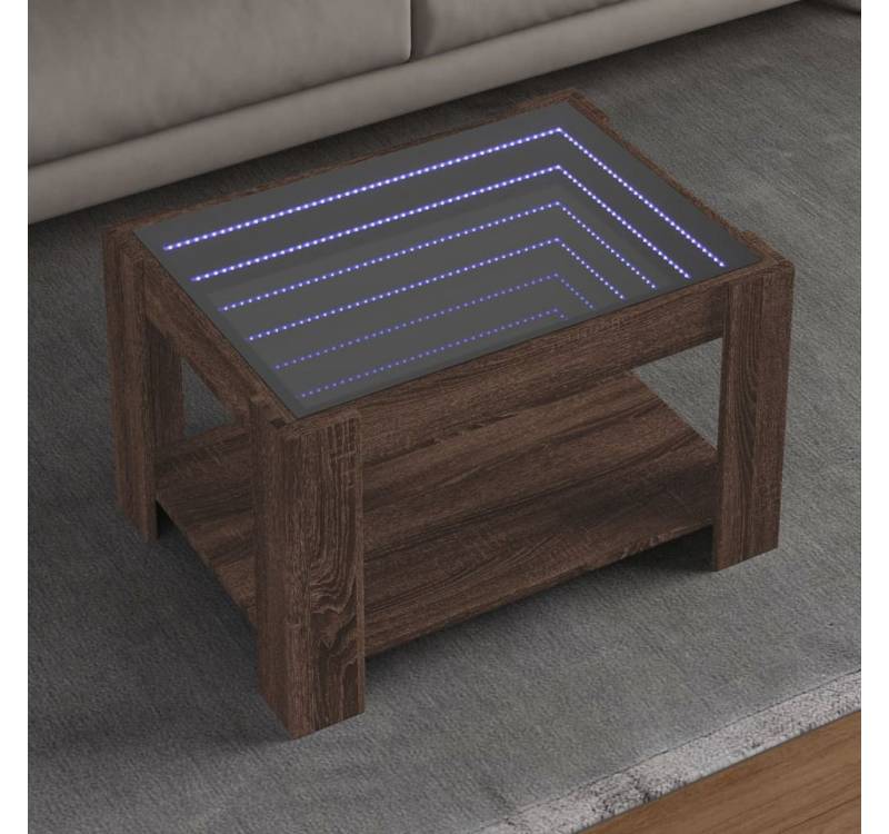 vidaXL Couchtisch, LED-Couchtisch Braun Eichen-Optik 73x53x45 cm Holzwerkstoff von vidaXL