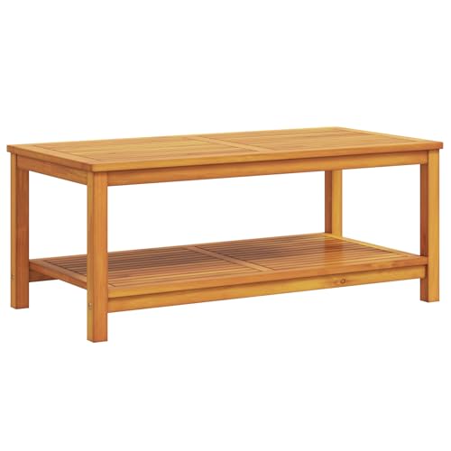 vidaXL Couchtisch 110X55X45 cm Massivholz Kiefer Minimalistisches Design Perfekt für Wohnzimmer. Raum Natur Rechteckig Lackiert Indoor von vidaXL
