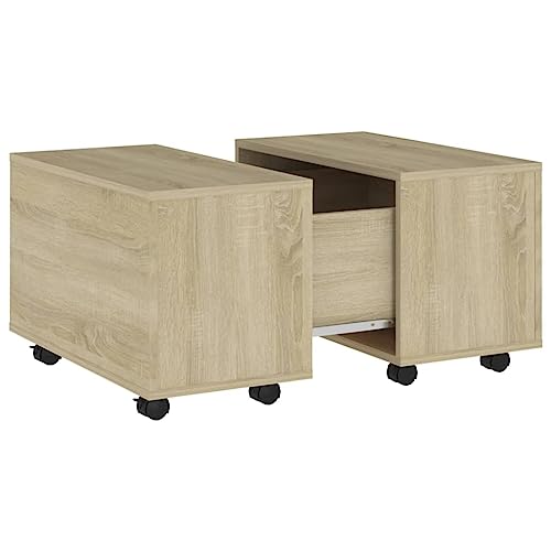 vidaXL Couchtisch Ausziehbar Beistelltisch Wohnzimmertisch Kaffeetisch Sofatisch Teetisch Tisch Wohnzimmer Sonoma-Eiche 60x60x38cm Holzwerkstoff von vidaXL