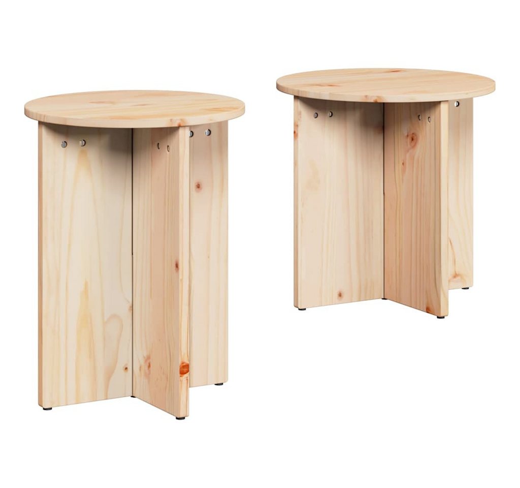 vidaXL Couchtisch Couchtisch 2 pcs Natur 41,5 x 41,5 x 41 cm Massivholz Kiefer (2-St) von vidaXL
