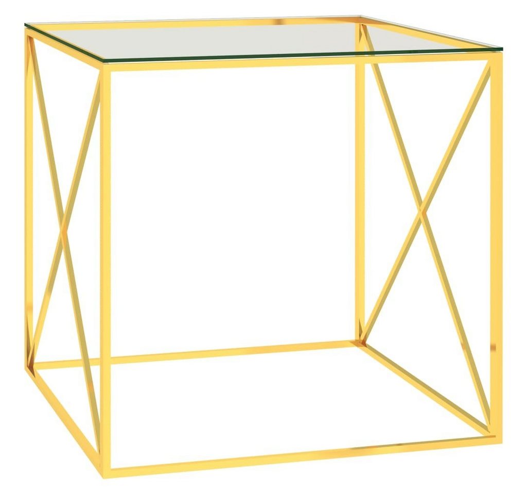 vidaXL Couchtisch Couchtisch Golden 55x55x55 cm Edelstahl und Glas (1-St) von vidaXL
