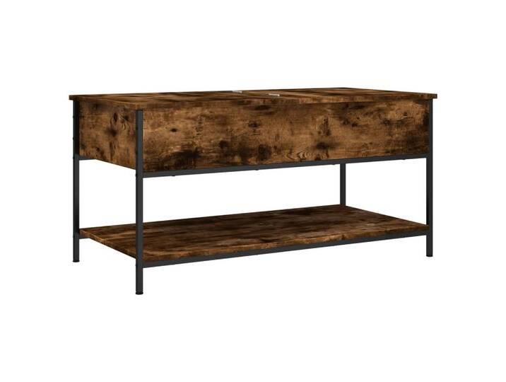 vidaXL Couchtisch Couchtisch Räuchereiche 100x50x50 cm Spanplatte und Metall Sofatisch K, braun von vidaXL