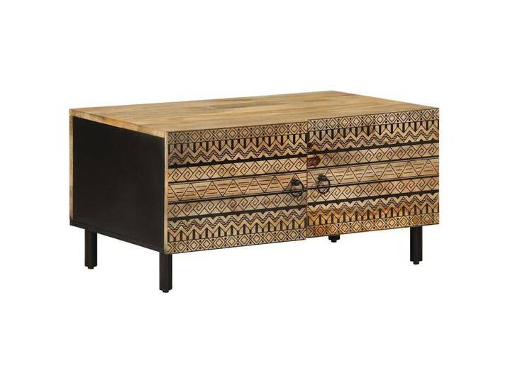 vidaXL Couchtisch Couchtisch Schwarz 80x50x40 cm Raues holz (1-St), schwarz von vidaXL