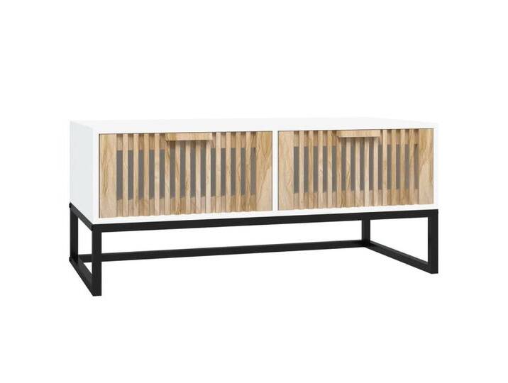 vidaXL Couchtisch Couchtisch Weiß 80x40x35 cm Holzwerkstoff und Eisen (1-St), weiß von vidaXL