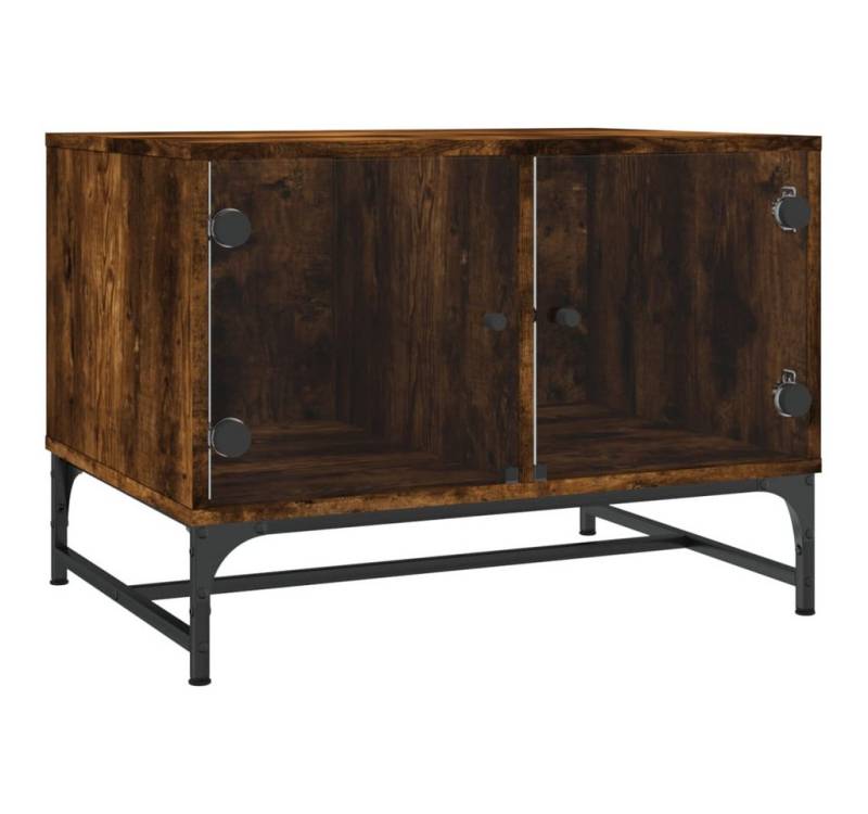 vidaXL Couchtisch Couchtisch mit Glastüren Räuchereiche 68,5x50x50 cm (1-St) von vidaXL