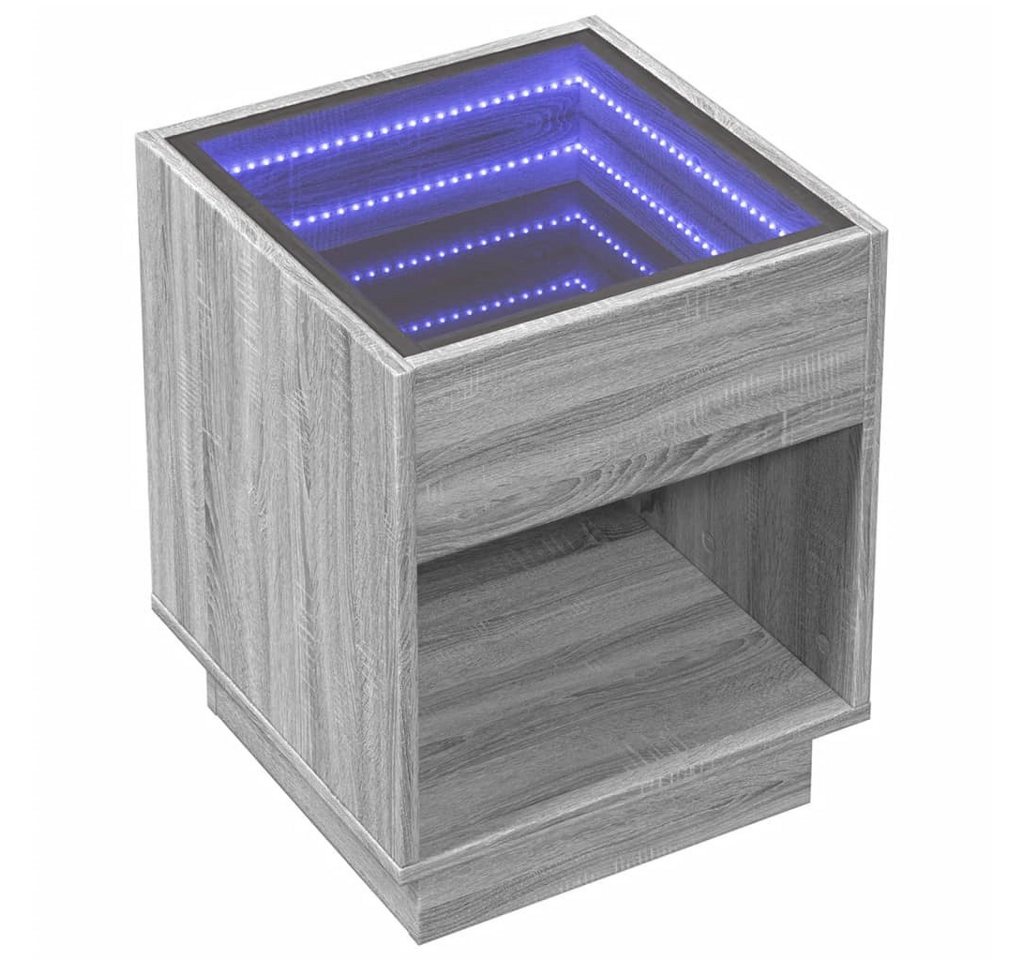 vidaXL Couchtisch Couchtisch mit Infinity-LED Grau Sonoma 40x40x50 cm (1-St) von vidaXL