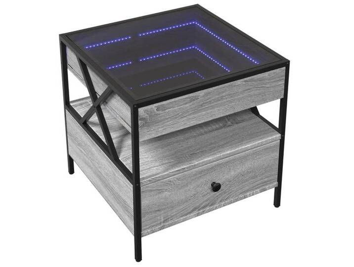 vidaXL Couchtisch Couchtisch mit Infinity-LED Grau Sonoma 50x50x51 cm (1-St), grau von vidaXL