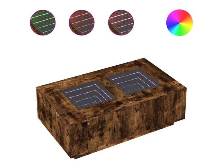 vidaXL Couchtisch Couchtisch mit Infinity-LED Räuchereiche 116x69x40 cm, braun von vidaXL