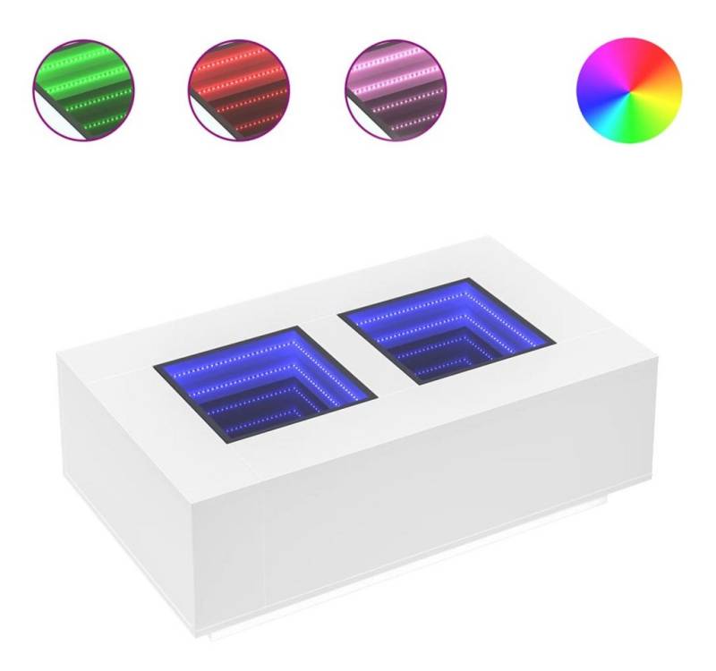 vidaXL Couchtisch Couchtisch mit Infinity-LED Weiß 116x69x40 cm von vidaXL