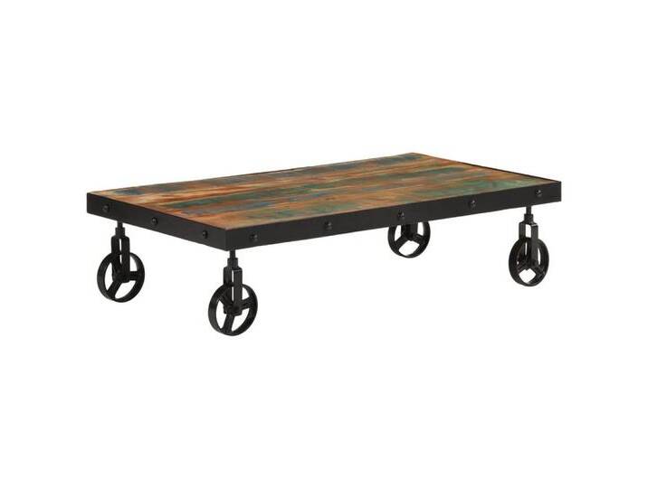 vidaXL Couchtisch Couchtisch mit Rollen Altholz Massiv 100x55x26 cm, braun von vidaXL