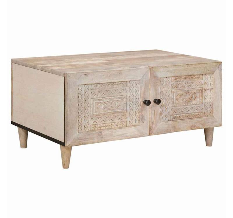 vidaXL Couchtisch Couchtisch mit Tür Beige 80 x 50 x 40 cm massives holz (1-St) von vidaXL