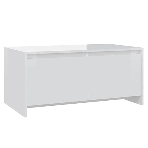 vidaXL Couchtisch Hochglanz-Weiß 90x50x41,5 cm Holzwerkstoff von vidaXL