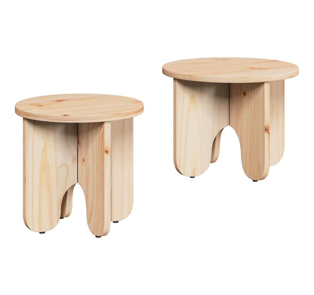 vidaXL Couchtisch Couchtisch 2 pcs Natur 39.5 x 39.5 x 30 cm Massivholz Kiefer (2-St) von vidaXL