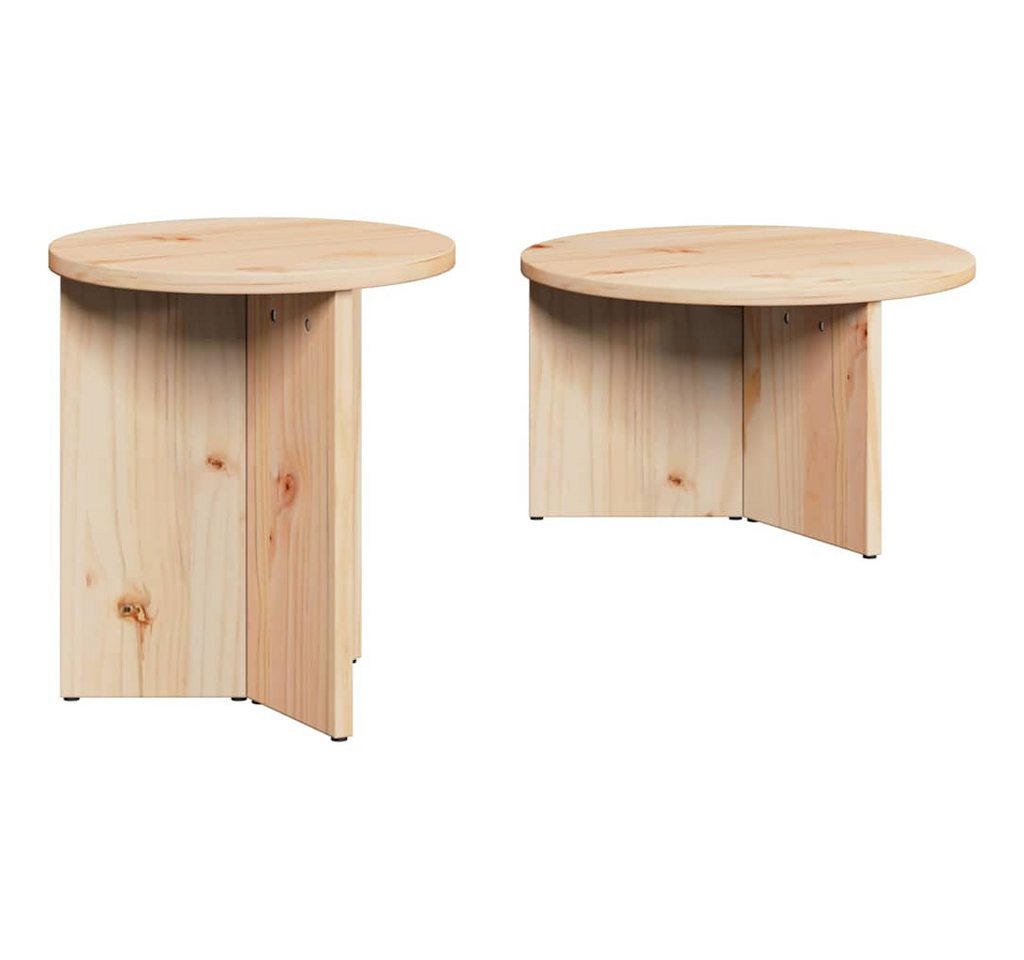 vidaXL Couchtisch Kaffeetisch Set 2 pcs Natur 49 x 49 x 28 cm Massivkiefer vidaXL Couchtisch Kaffeetisch Set 2 pcs Natur 49 x 49 x 28 cm Massivkiefer von vidaXL