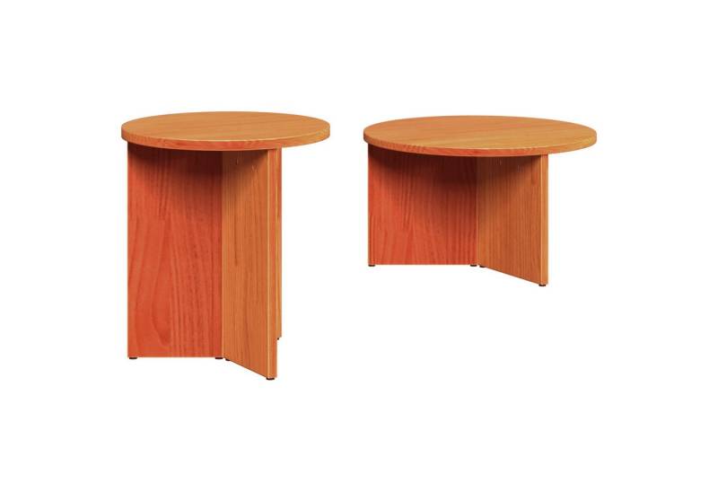 vidaXL Couchtisch Kaffeetisch Set 2 pcs Wachsbraun 49 x 49 x 28 cm Massivkiefer (2-St) von vidaXL