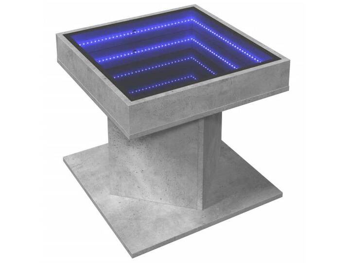 vidaXL Couchtisch LED-Couchtisch Betongrau 50x50x45 cm Holzwerkstoff (1-St), grau von vidaXL