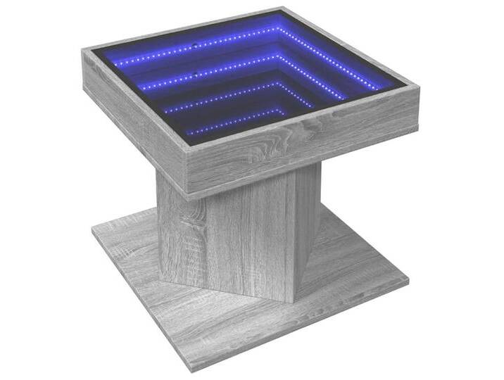 vidaXL Couchtisch LED-Couchtisch Grau Sonoma 50x50x45 cm Holzwerkstoff (1-St), grau von vidaXL