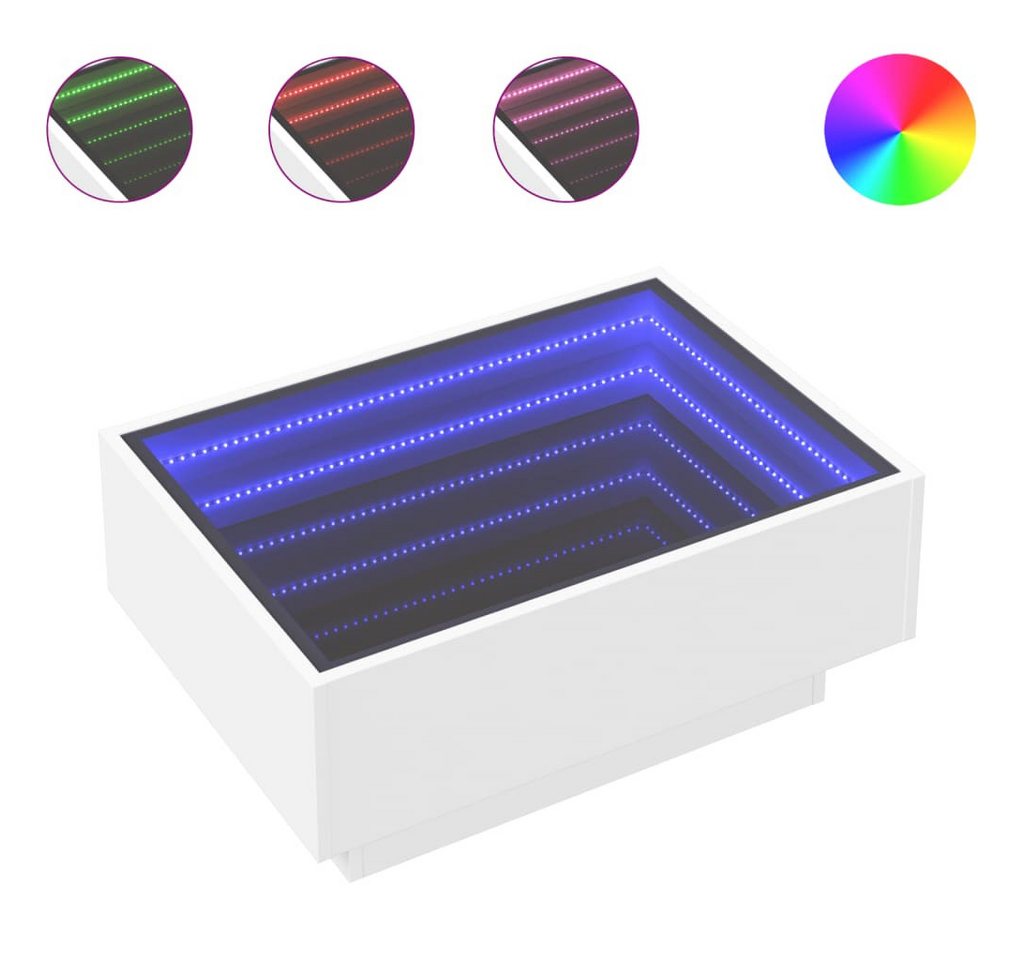 vidaXL Couchtisch LED Couchtisch Infinity-Spiegel Weiß 70x50x30 cm Spanplatte vidaXL Couchtisch LED Couchtisch Infinity-Spiegel Weiß 70x50x30 cm Spanplatte von vidaXL