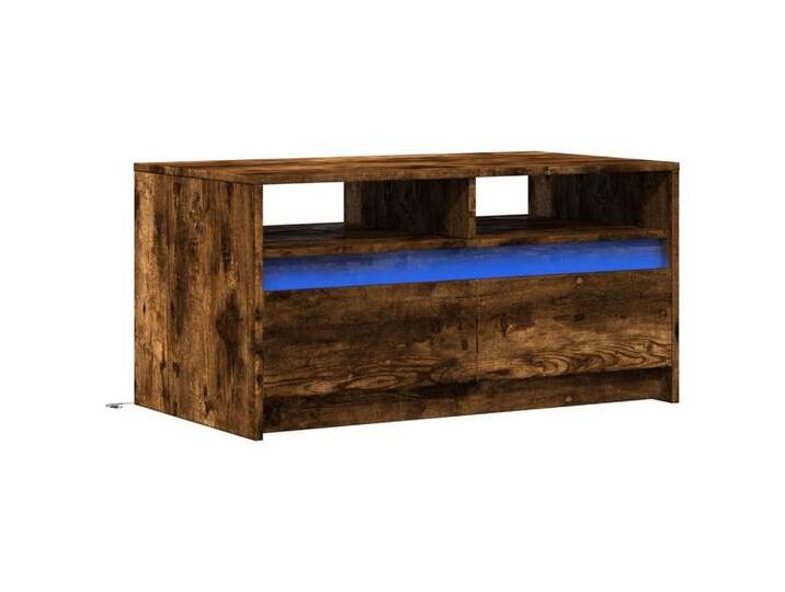 vidaXL Couchtisch LED-Couchtisch Räuchereiche Holzwerkstoff (1-St) von vidaXL