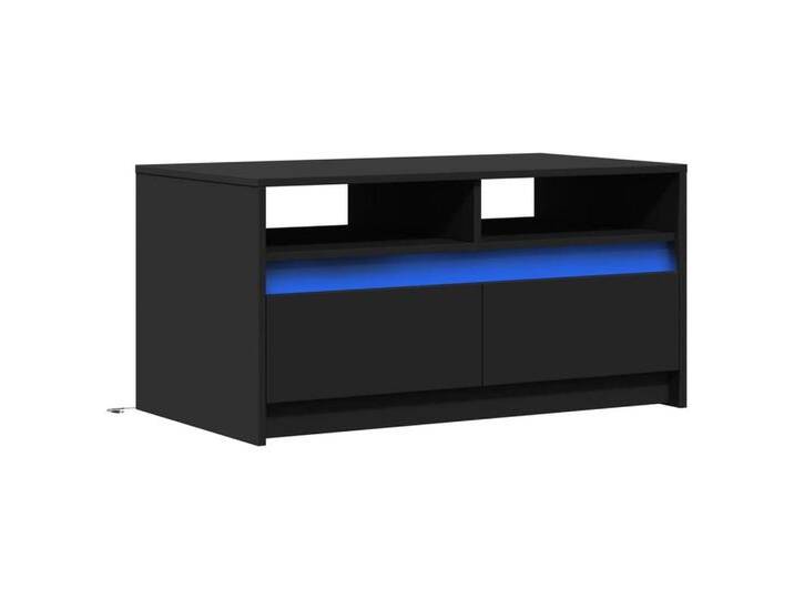 vidaXL Couchtisch LED-Couchtisch Schwarz Holzwerkstoff (1-St), schwarz von vidaXL