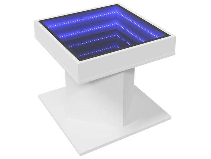 vidaXL Couchtisch LED-Couchtisch Weiß 50x50x45 cm Holzwerkstoff (1-St), weiß von vidaXL
