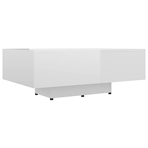 vidaXL Couchtisch Modernes Design Beistelltisch Wohnzimmertisch Kaffeetisch Sofatisch Teetisch Tisch Wohnzimmer Hochglanz-Weiß 85x55x31cm Holzwerkstoff von vidaXL