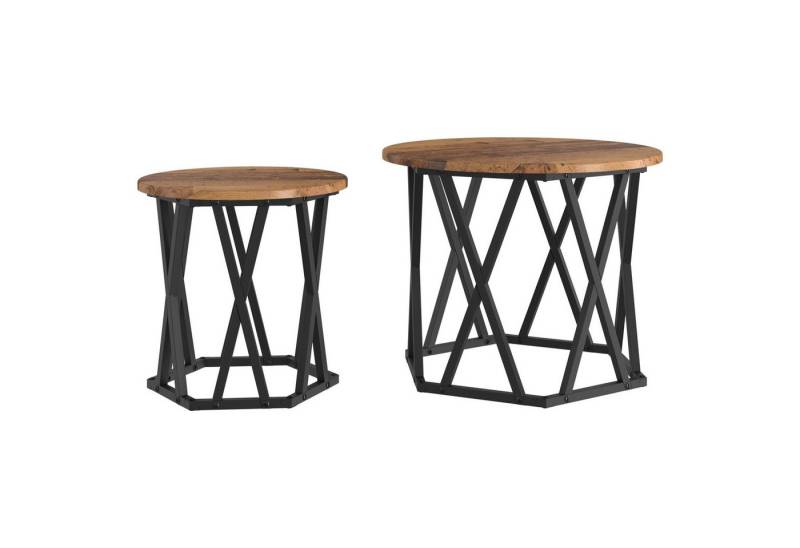 vidaXL Couchtisch Nesting Beistelltische 2er Set aus Altholz vidaXL Couchtisch Nesting Beistelltische 2er Set aus Altholz von vidaXL