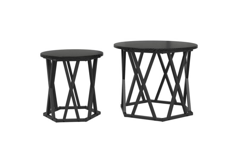vidaXL Couchtisch Schreibtisch-Tischset 2er Set Schwarzes Eichenholz von vidaXL