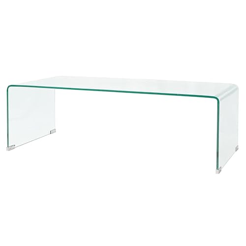 vidaXL Couchtisch Wohnzimmer Sofatisch Beistelltisch gehärtet Glas 98x45x30cm von vidaXL