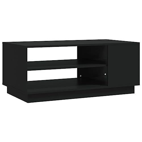 vidaXL Couchtisch mit Stauraum Beistelltisch Kaffeetisch Sofatisch Teetisch Tisch Wohnzimmertisch Ablagetisch Schwarz 102x55x43cm Holzwerkstoff von vidaXL