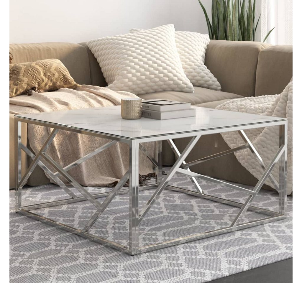 vidaXL Couchtisch, Couchtisch Silbern Edelstahl und Hartglas von vidaXL