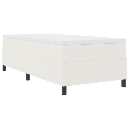 vidaXL Creme Plattformbettgestell für Erwachsene | 100 x 200 cm | Langlebiger Holzwerkstoff | Robuste Metallbeine | Innen | Modernes Schlafzimmermöbel | Einzelbett | Solide Basis | Wohnung vidaXL Creme Plattformbettgestell für Erwachsene | 100 x 200 cm | Langlebiger Holzwerkstoff | Robuste Metallbeine | Innen | Modernes Schlafzimmermöbel | Einzelbett | Solide Basis | Wohnung von vidaXL