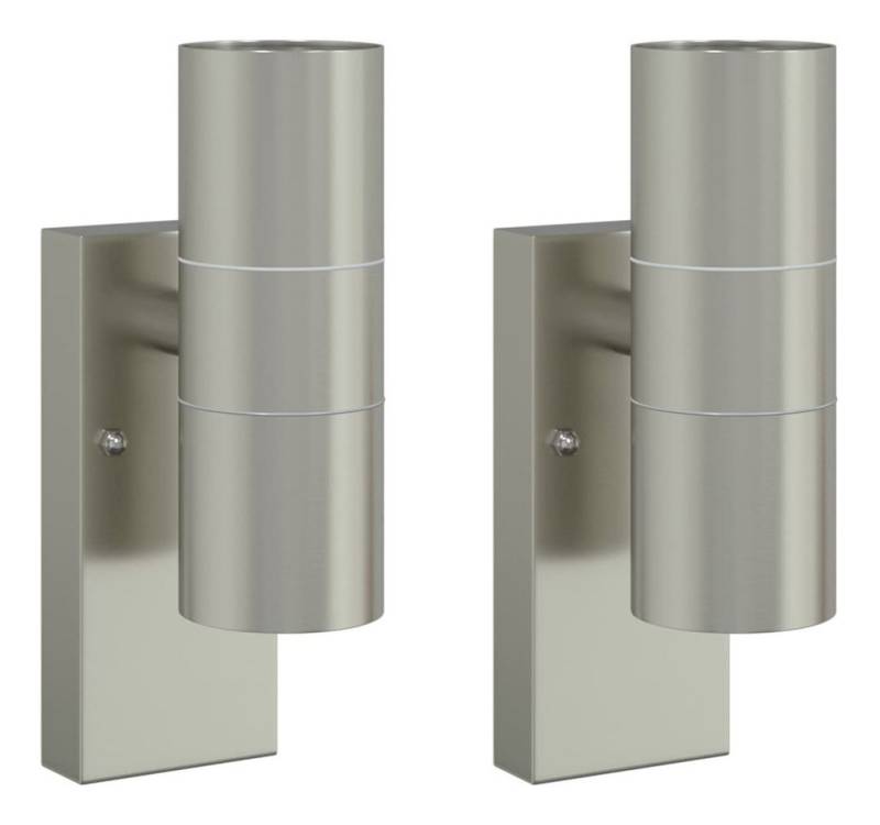 vidaXL Deckenleuchte Außenwandlampen 2 pcs Silber 7 x 10 x 22 cm Edelstahl von vidaXL