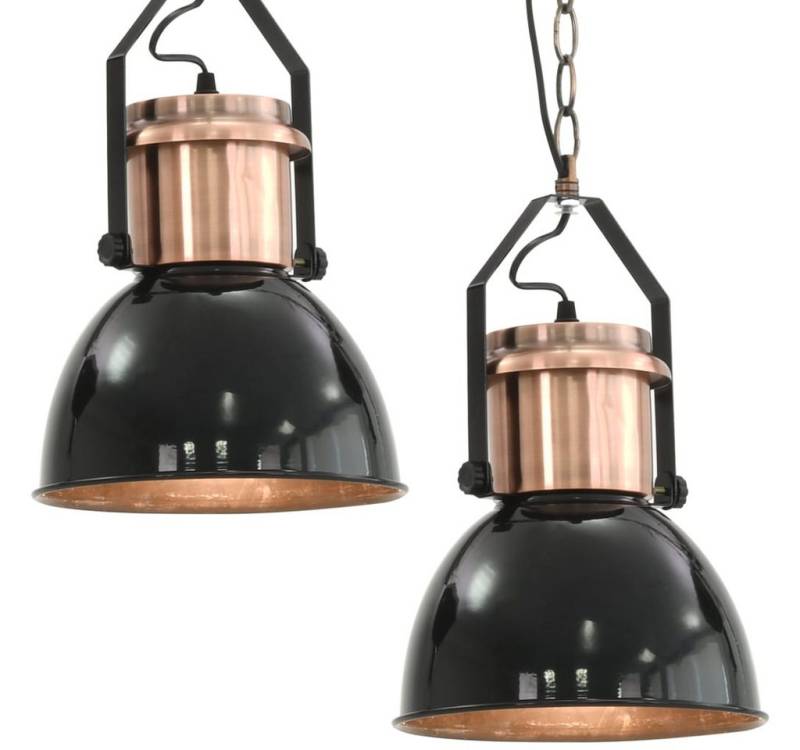 vidaXL Deckenleuchte Deckenlampe 2 Stk. Schwarz Rund E27 von vidaXL