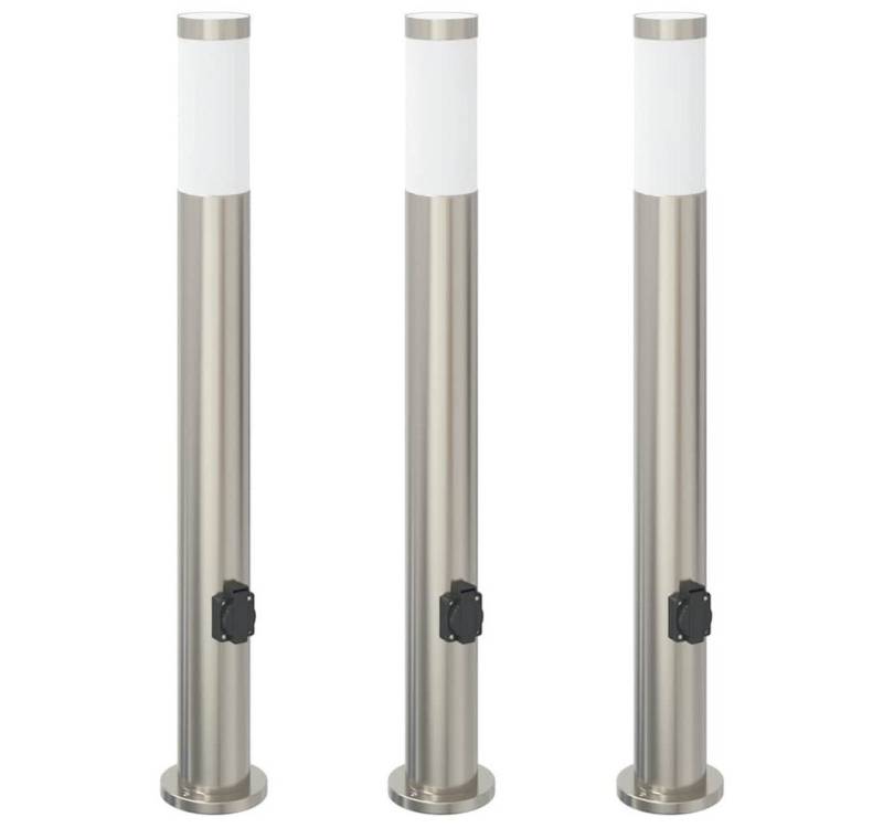 vidaXL Deckenleuchte Pollerleuchten mit Auslass 3er 80 cm Edelstahl IP44 von vidaXL