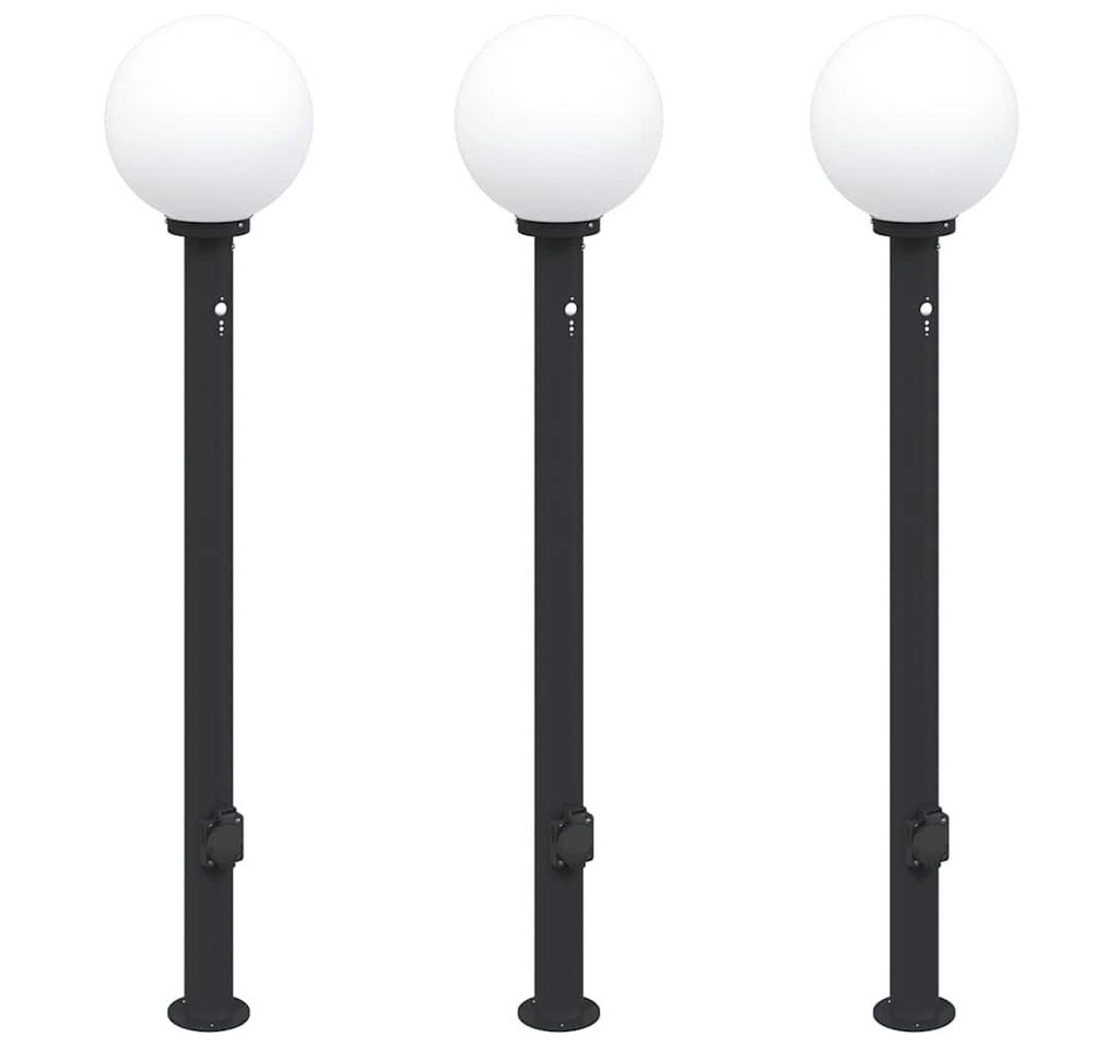 vidaXL Deckenleuchte Pollerleuchten mit Sensor und Steckdose 3 Stk. 120 cm Schwarz IP44 vidaXL Deckenleuchte Pollerleuchten mit Sensor und Steckdose 3 Stk. 120 cm Schwarz IP44 von vidaXL