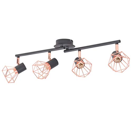 vidaXL Deckenleuchte mit 4 Strahlern Deckenlampe Deckenstrahler Deckenspot von vidaXL