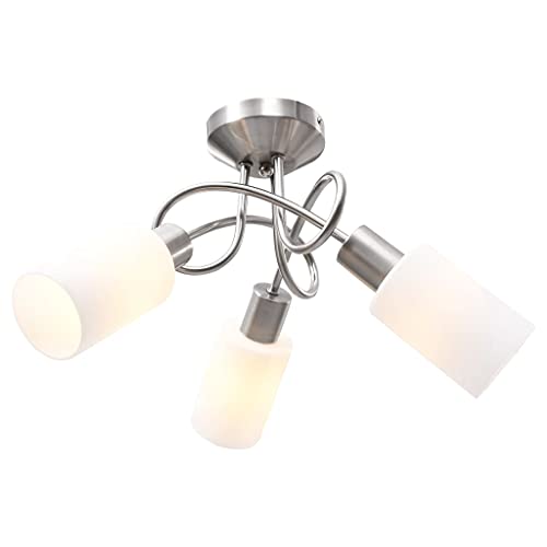 vidaXL Deckenleuchte mit Keramik-Lampenschirmen für 3 E14 Glühlampen Deckenlampe Leuchte Lampe Deckenstrahler Pendelleuchte Hängelampe Wohnzimmerlampe von vidaXL