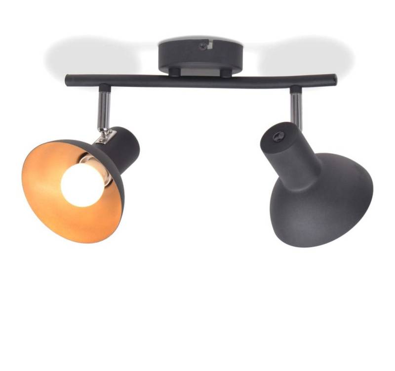 vidaXL Deckenleuchten Deckenlampe für 2 Glühbirnen E27 Schwarz und Gold von vidaXL
