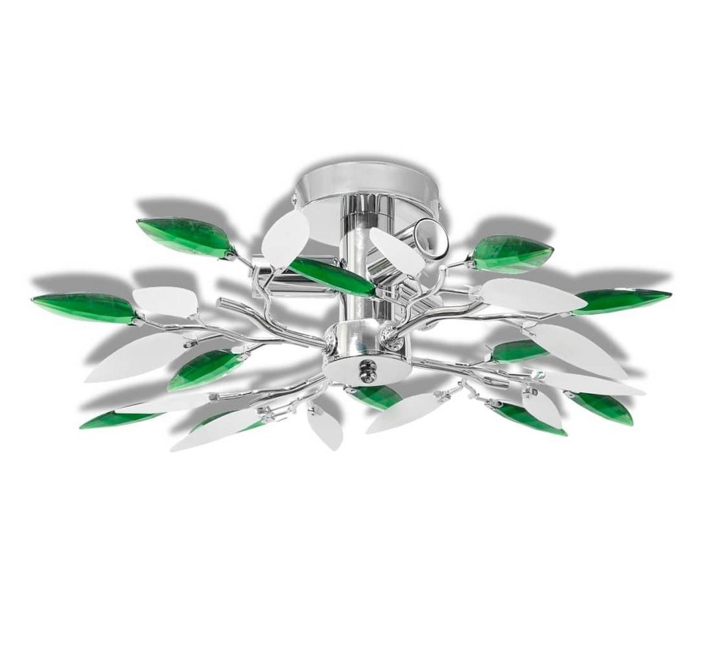 vidaXL Deckenleuchten Deckenleuchte Weiße & Grüne Acrylglas-Blätter 3 × E14-Lampen von vidaXL