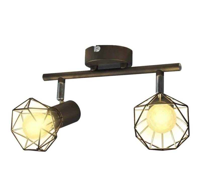 vidaXL Deckenleuchten Deckenstrahler mit 2 LED-Glühlampen Industrie-Stil Drahtschirm von vidaXL